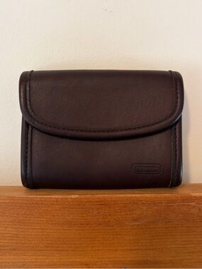 COACH Multifunction Purse #7219 Mahogany Brown Leather Vintage 90s Coin Wallet